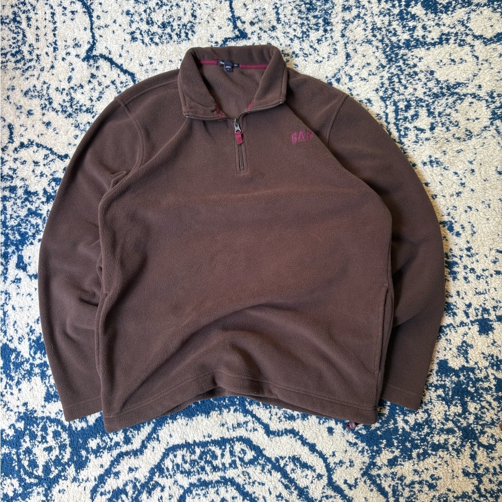 GAP Men's Chocolate Zip-Up Sweater
